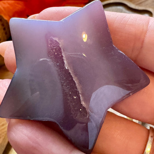 Purple Agate Druzy Stars -Flawed but Fabulous