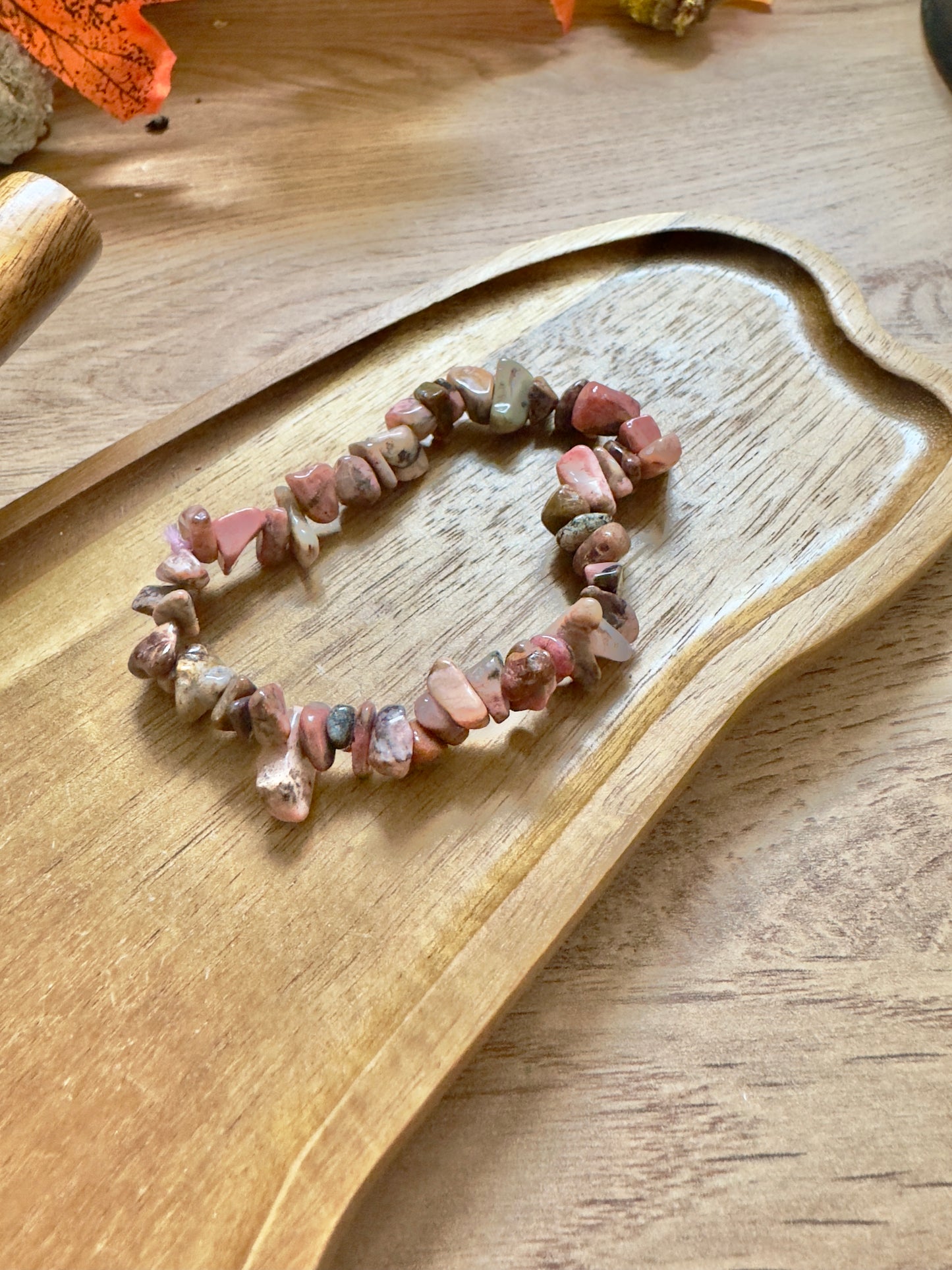 Unakite Chip Bracelet