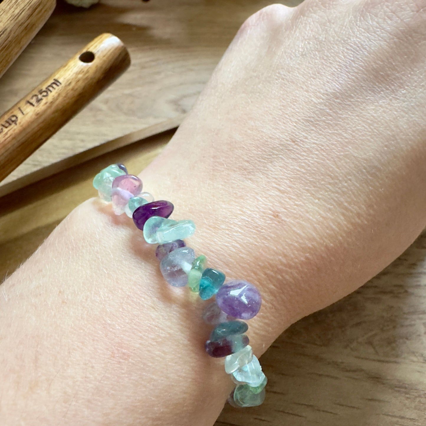 Rainbow Fluorite Chip Bracelet