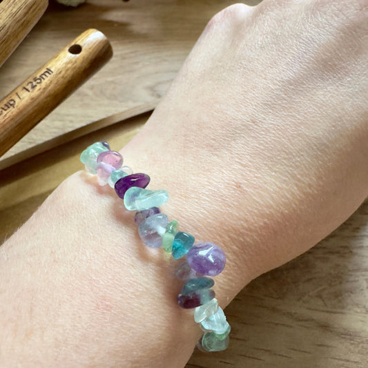 Rainbow Fluorite Chip Bracelet