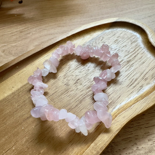 Rose Quartz Chip Bracelet