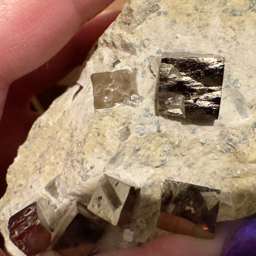 Cubic Pyrite in Matrix