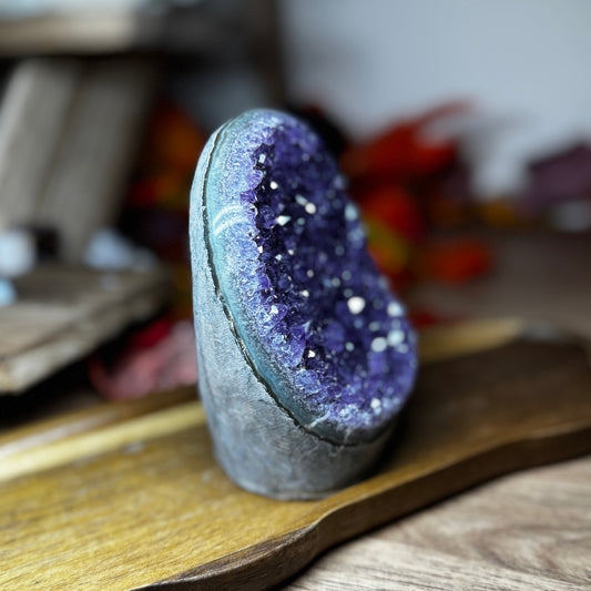 High Grade Deep Violet Amethyst Cut Base