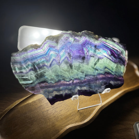 Rainbow Fluorite Slab With Stand