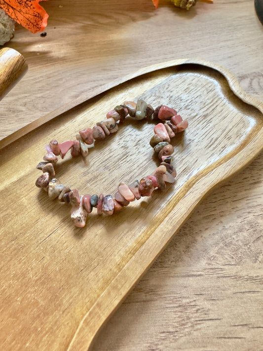 Unakite Chip Bracelet