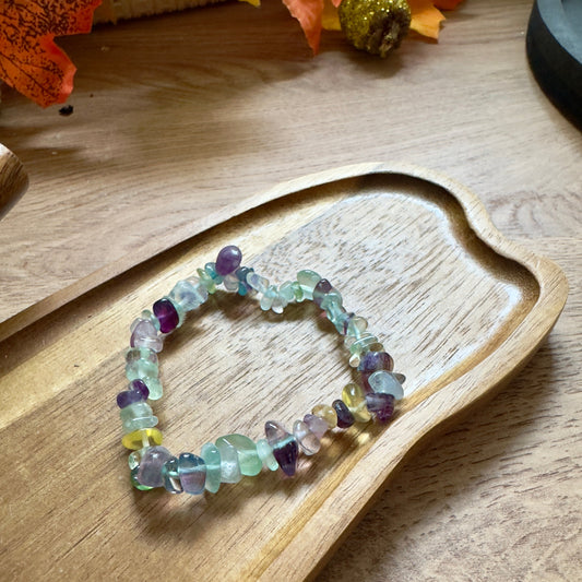Rainbow Fluorite Chip Bracelet