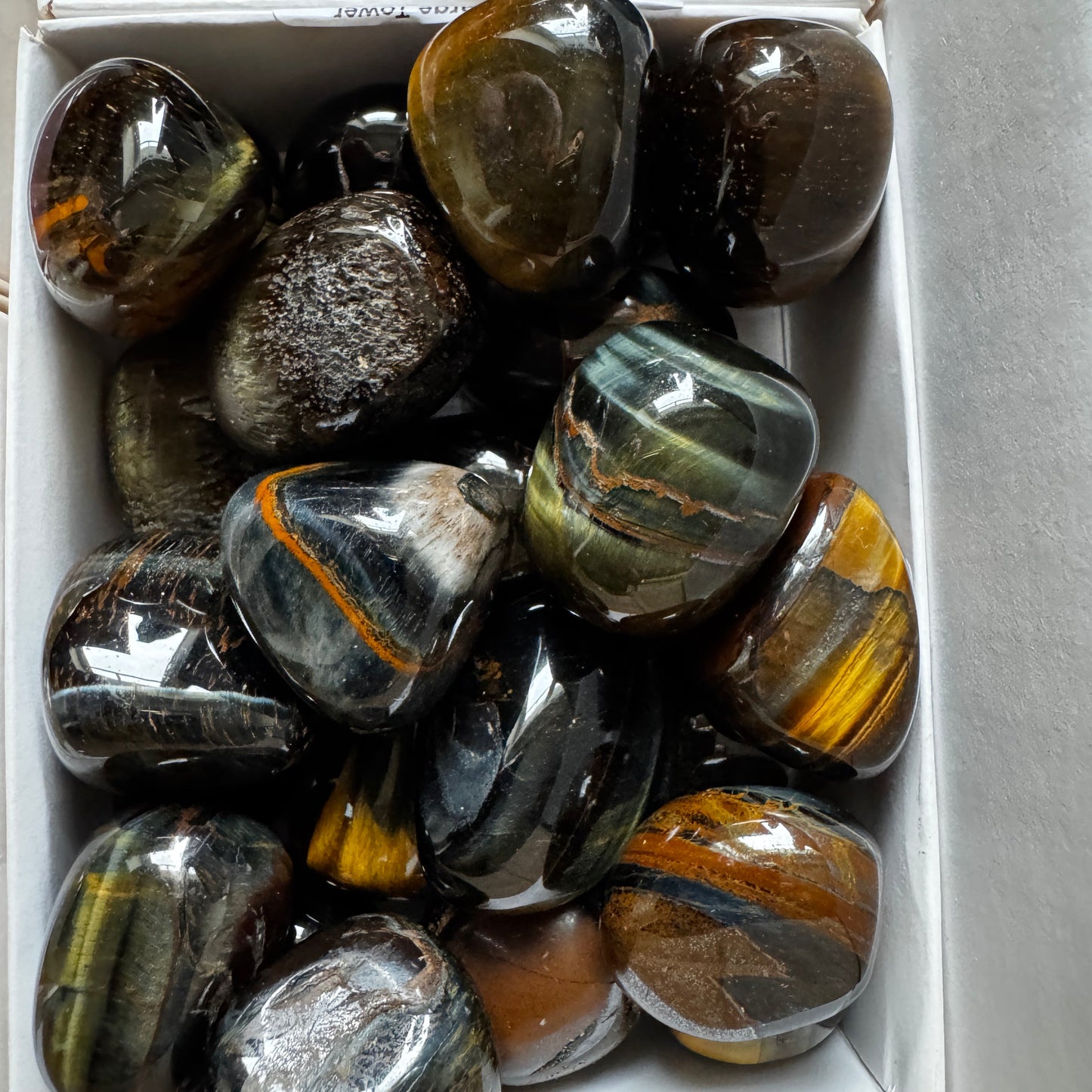 Gold and Blue Tiger's Eye Tumblestone