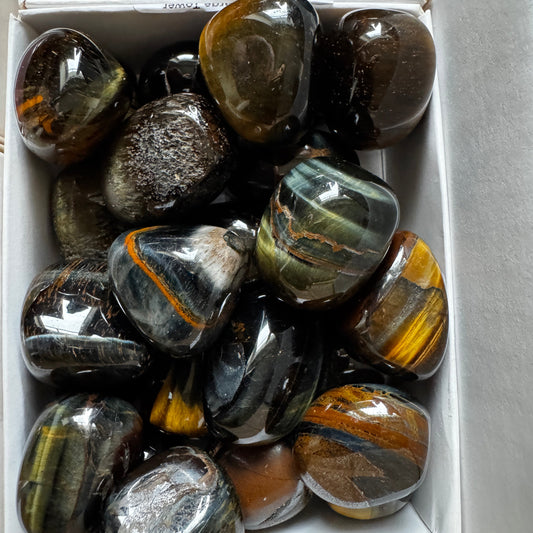 Gold and Blue Tiger's Eye Tumblestone