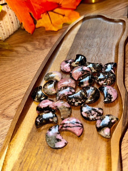 Mini Rhodonite Moon