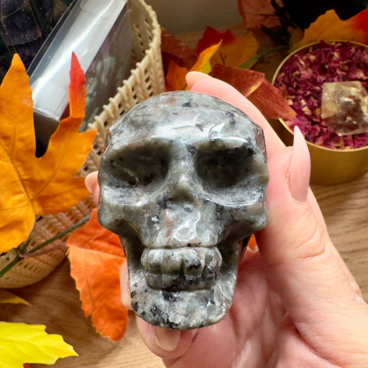 Yooperlite Skull UV Reactive (fire stone)
