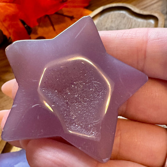 Purple Agate Druzy Stars -Flawed but Fabulous