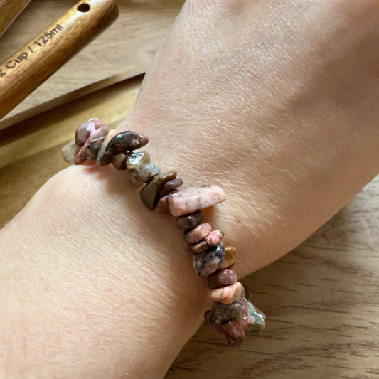 Unakite Chip Bracelet