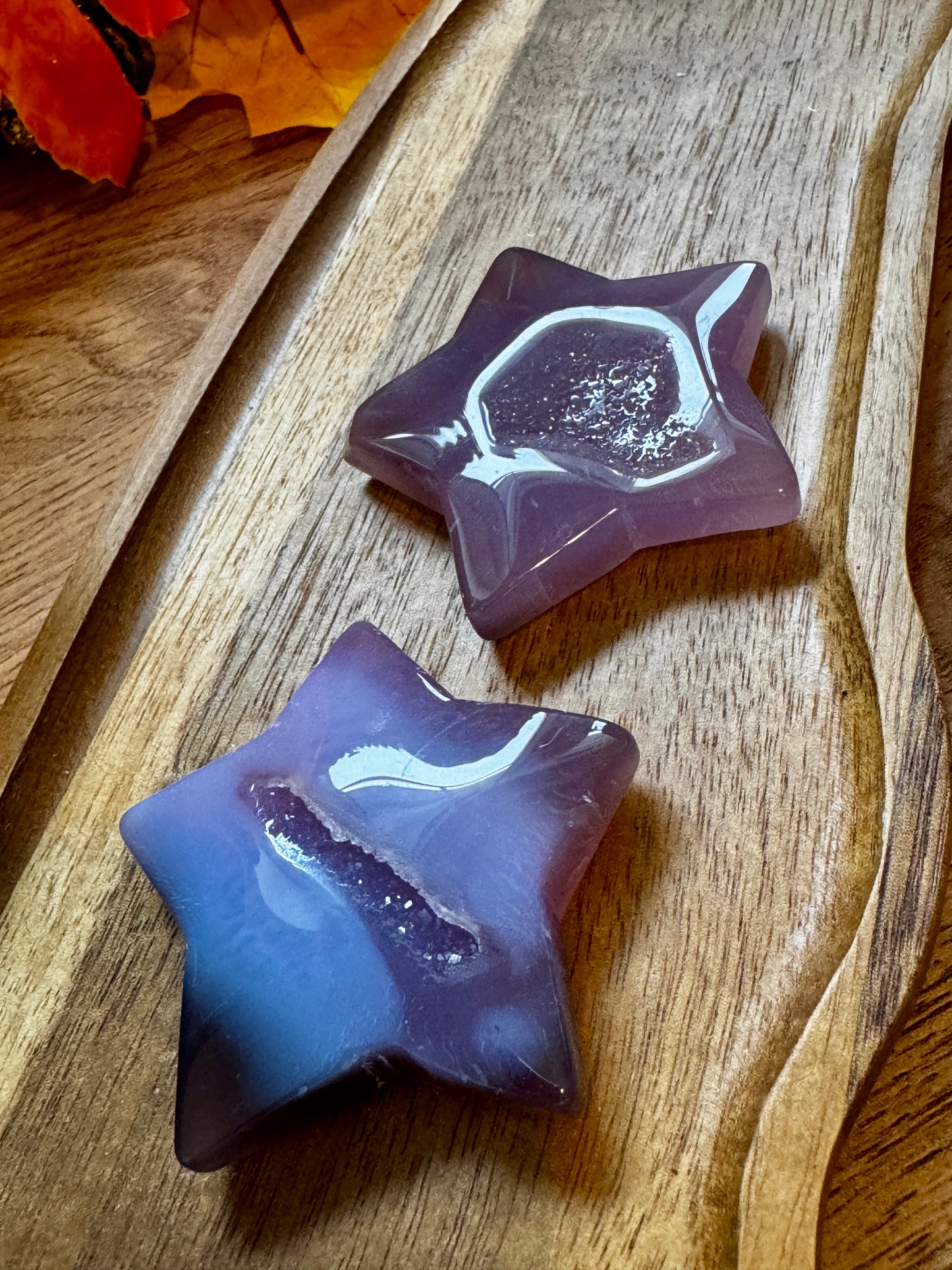 Purple Agate Druzy Stars -Flawed but Fabulous