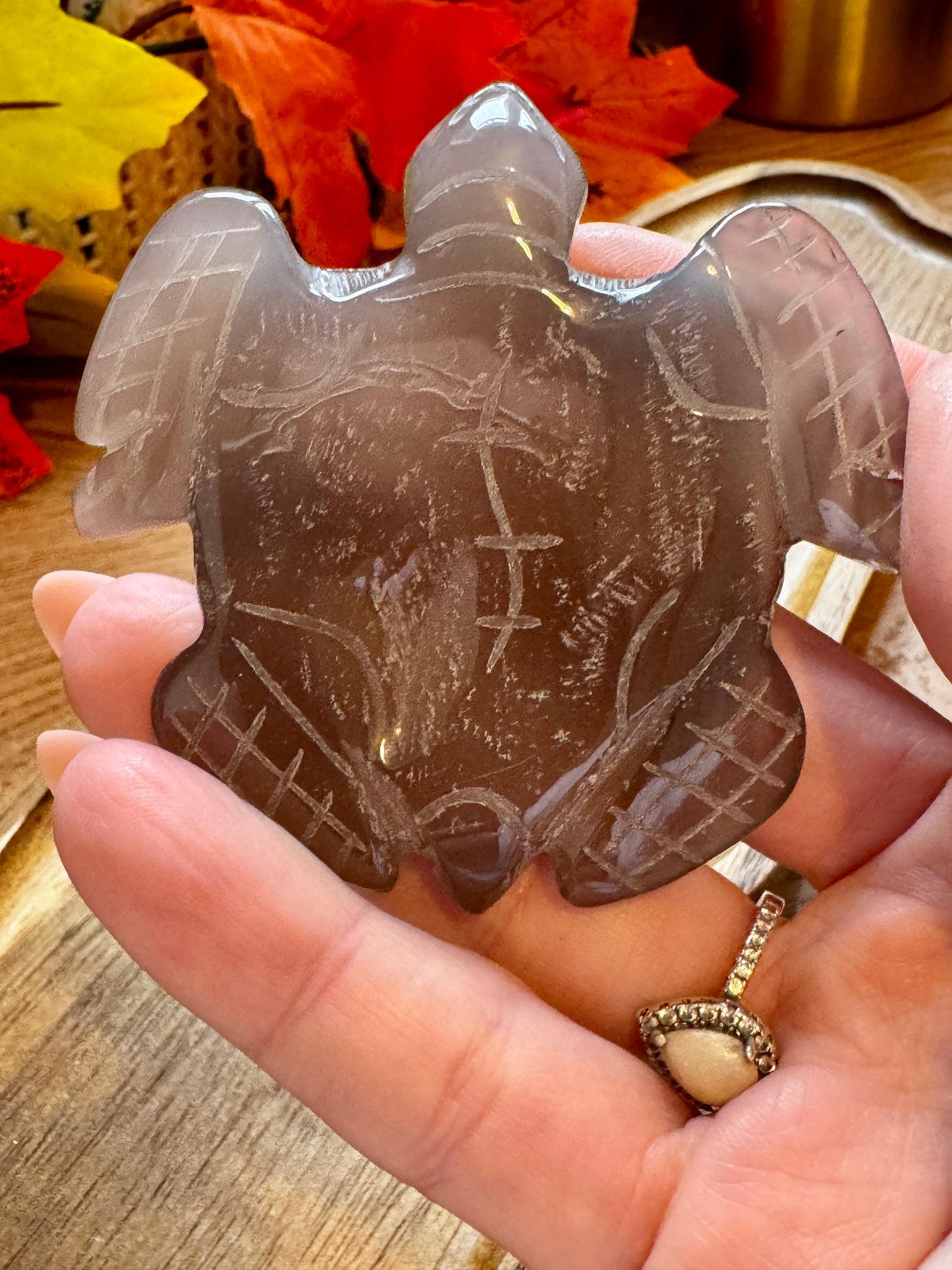 Druzy Agate Turtle Carving