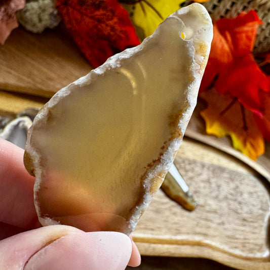 Natural Agate Slice (Drilled Hole)