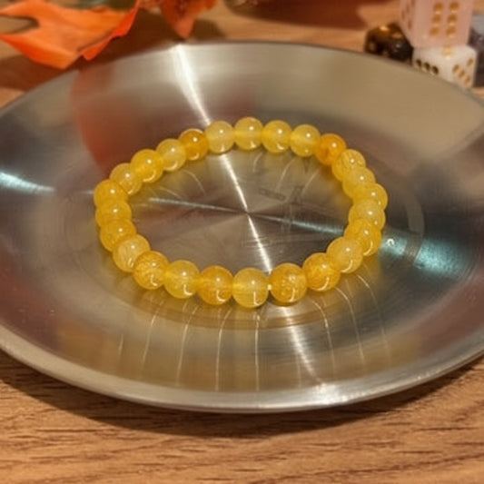 Yellow Calcite Beaded Bracelet