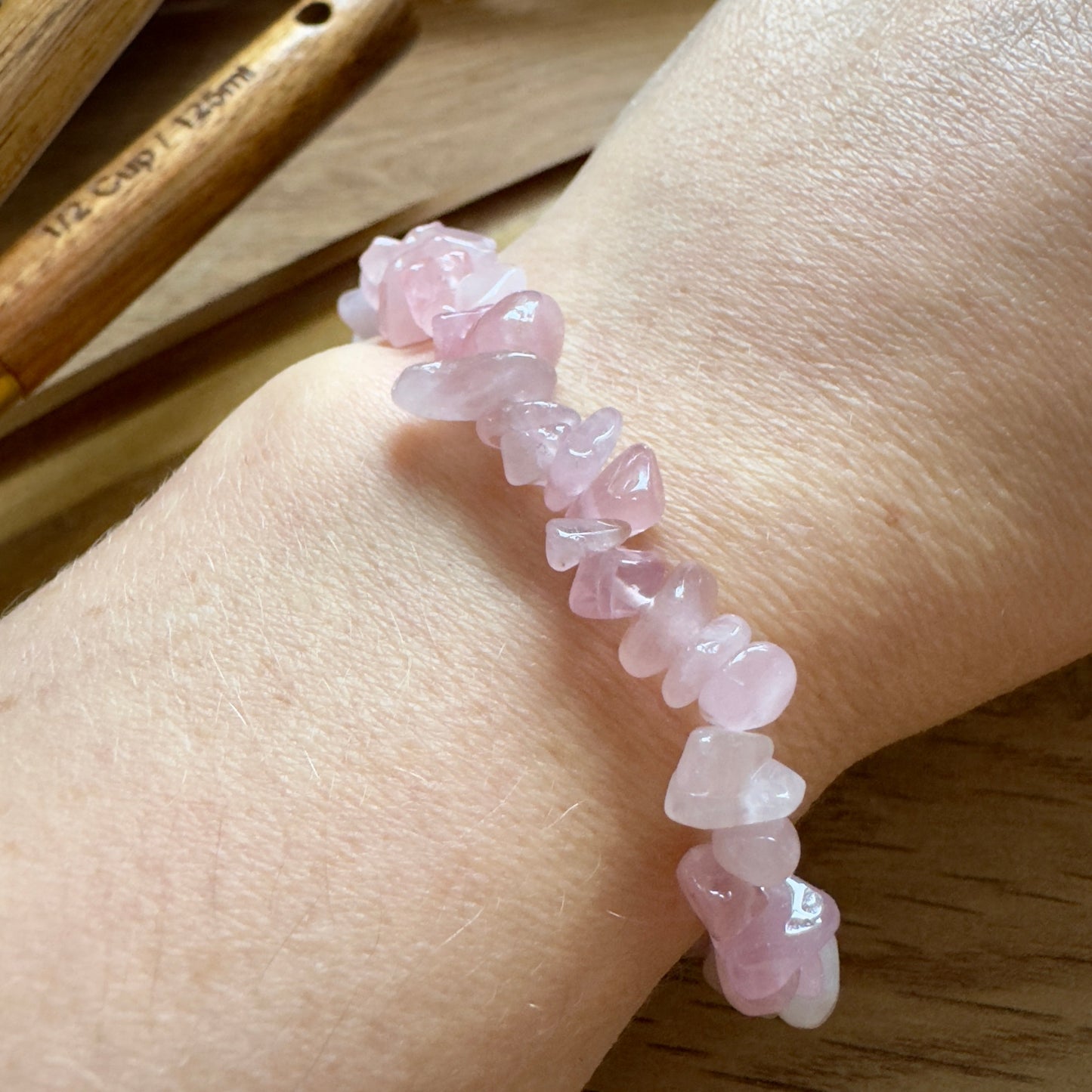 Rose Quartz Chip Bracelet