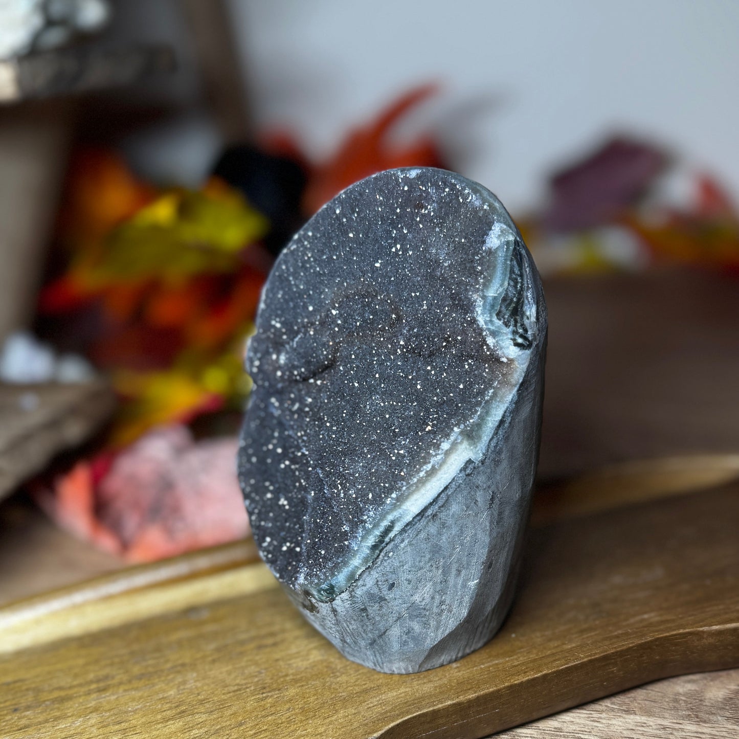 High Grade Black/Dark Grey Sugar Amethyst Cut Base