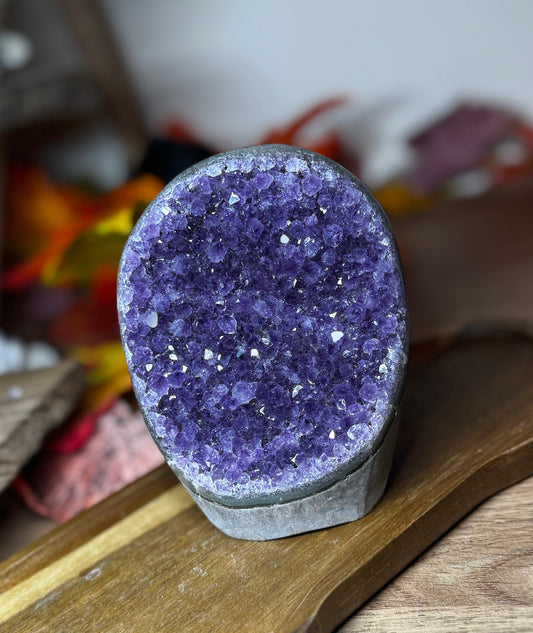 High Grade Deep Violet Amethyst Cut Base