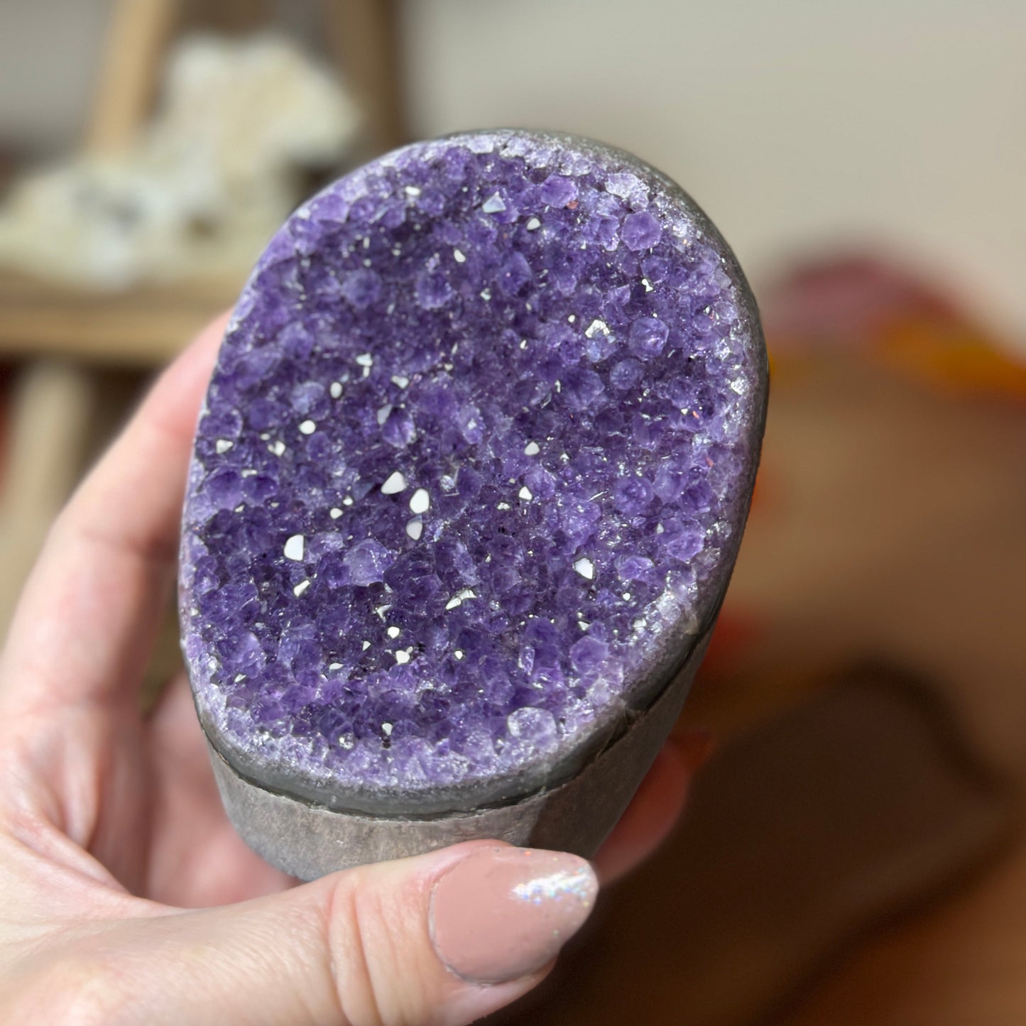 High Grade Deep Violet Amethyst Cut Base