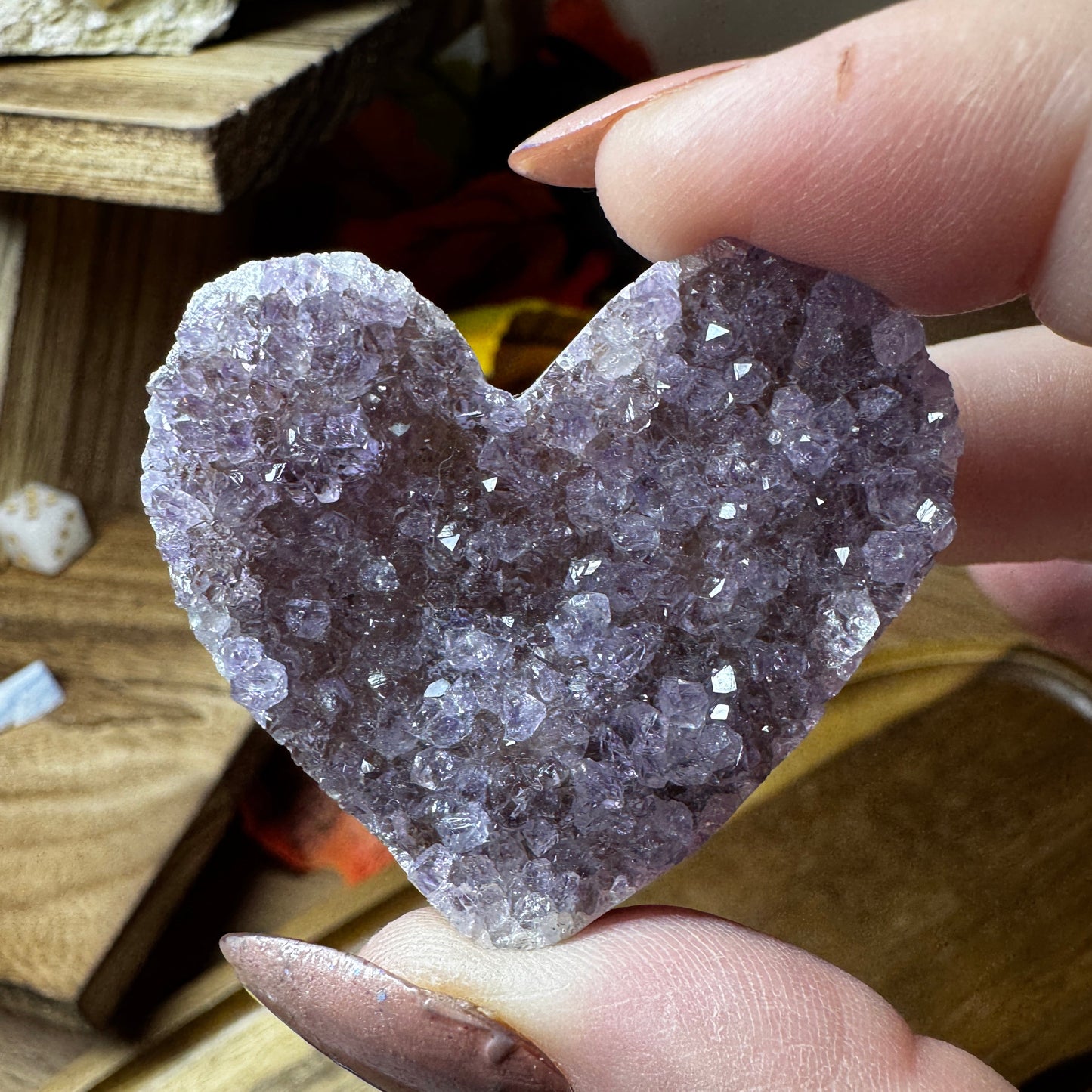 Amethyst Cluster Heart