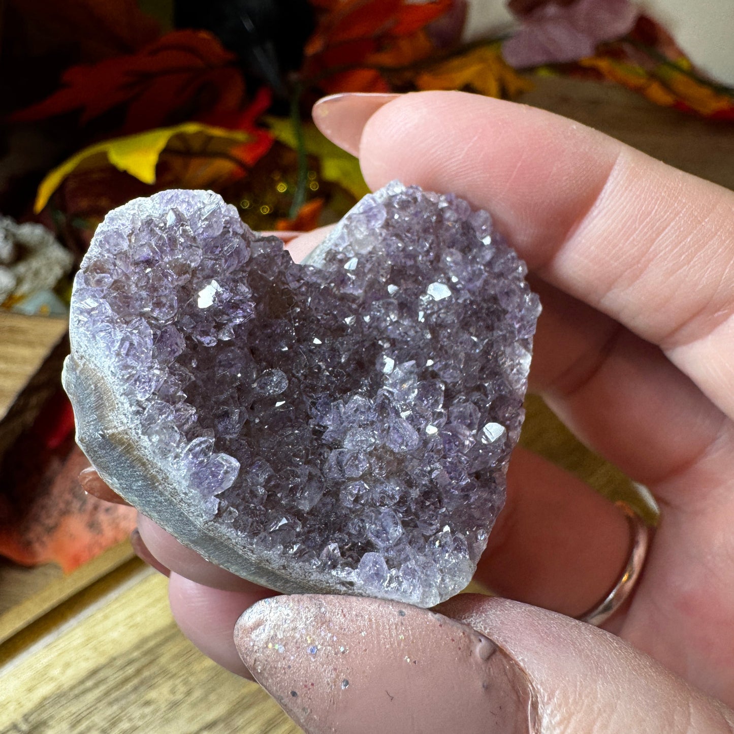 Amethyst Cluster Heart