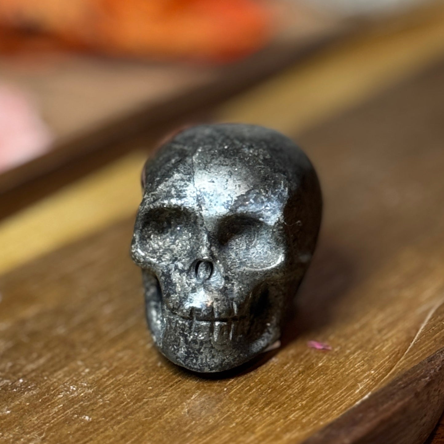 Pyrite Skull Carving