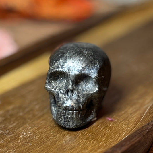Pyrite Skull Carving