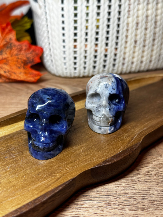 Sodalite Skull Carving