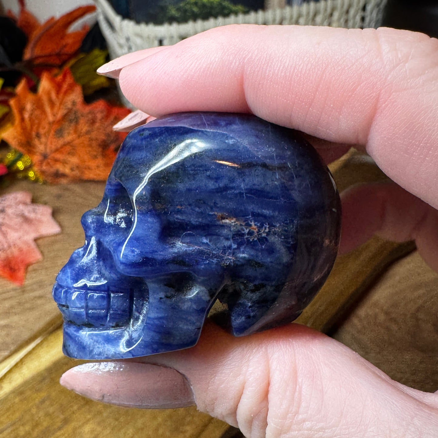 Sodalite Skull Carving