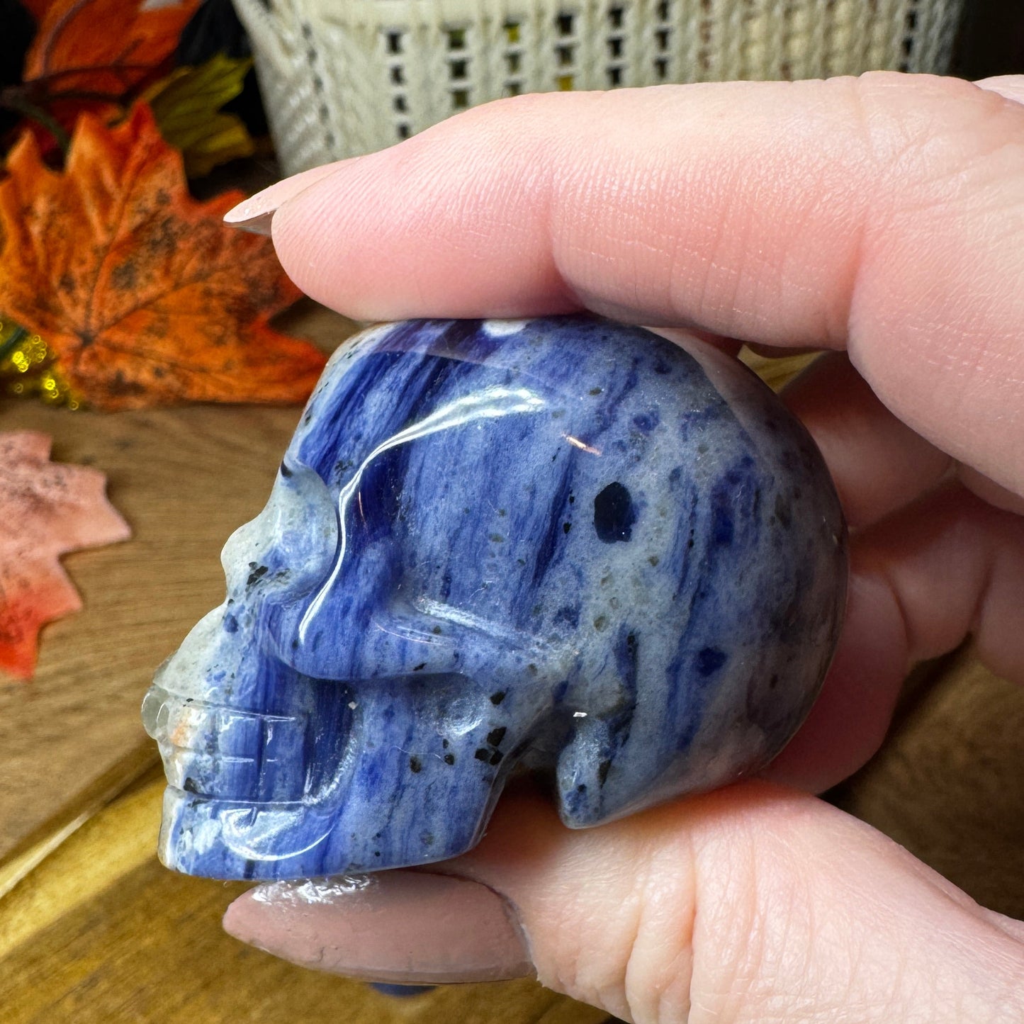 Sodalite Skull Carving