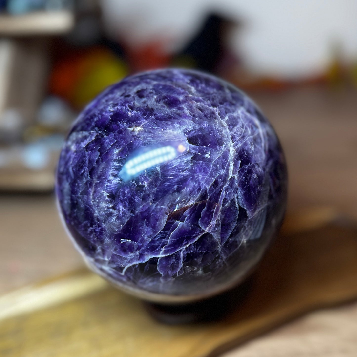 High Grade Chevron Amethyst Sphere - Statement Piece