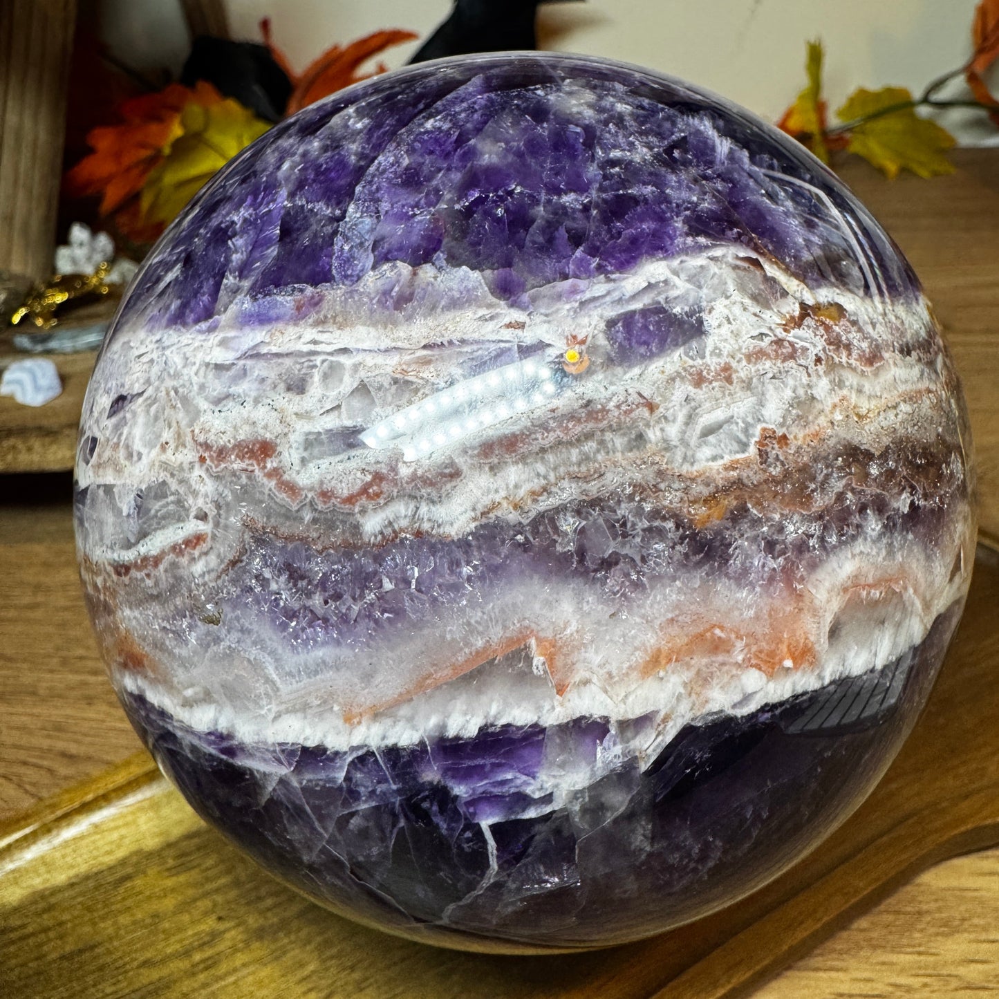High Grade Chevron Amethyst Sphere - Statement Piece