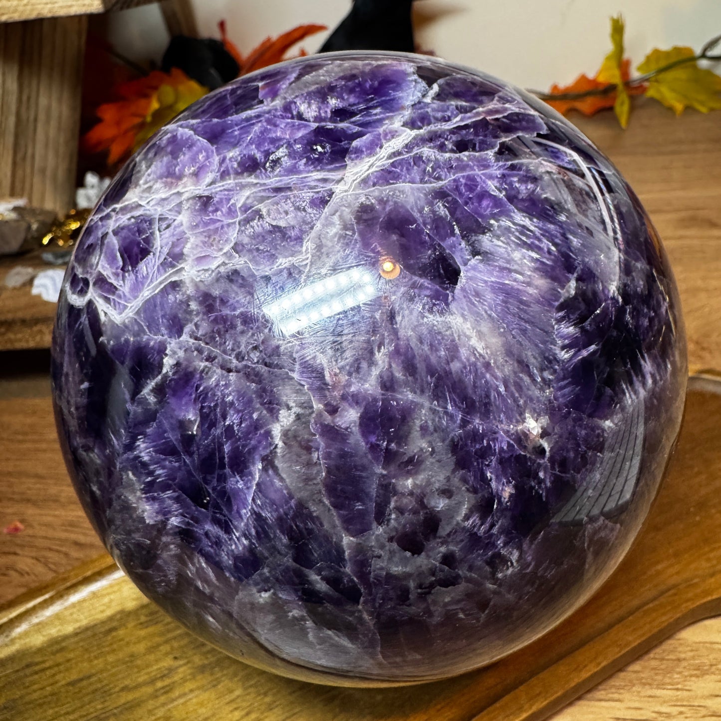 High Grade Chevron Amethyst Sphere - Statement Piece
